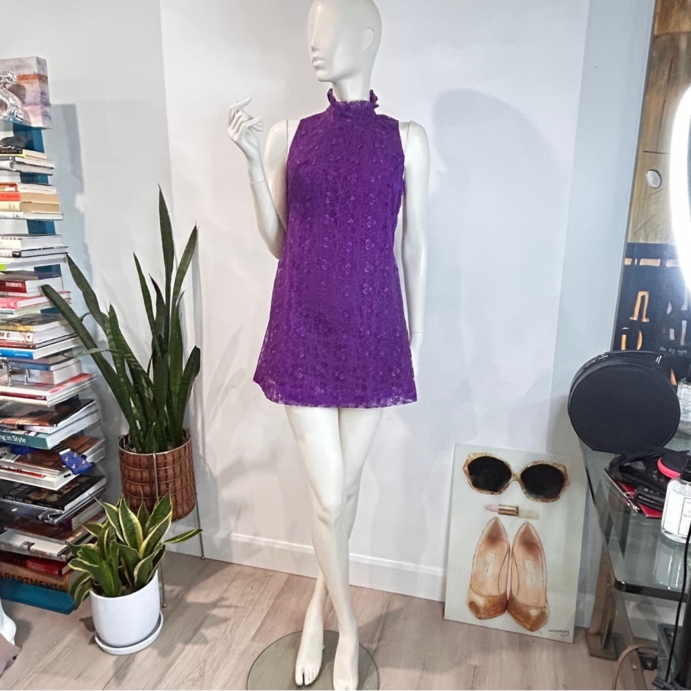 Late 60s Vintage Micro Mini Party Dress - Picture 4 of 17